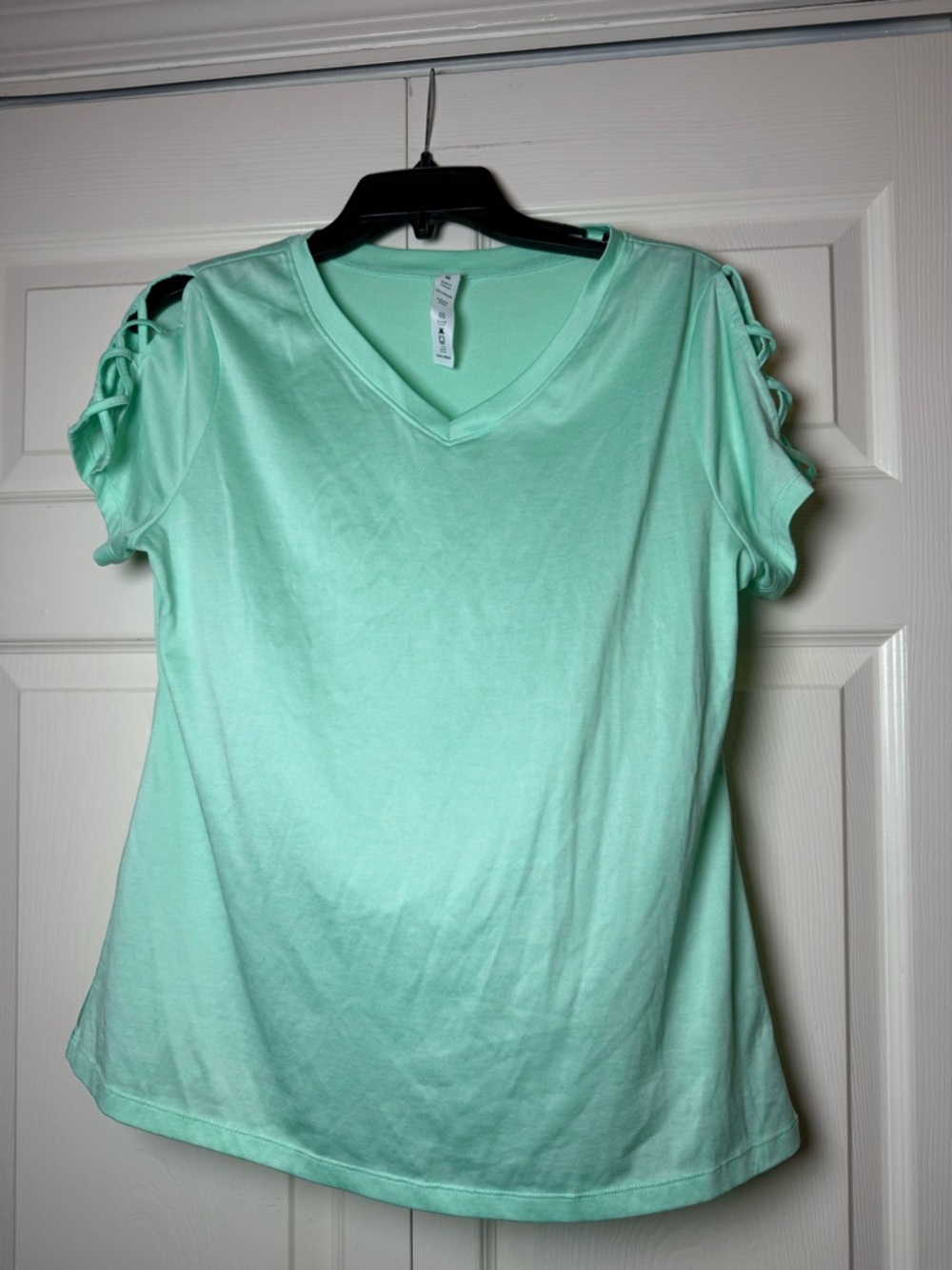 VOGO Mint Athletic Top Cute Shoulder Detail Athletic